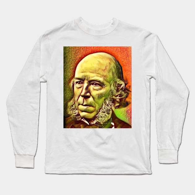 Herbert Spencer Snow Portrait | Herbert Spencer Artwork 15 Long Sleeve T-Shirt by JustLit